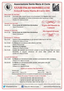 Programma del XXXIII Palio Mombellese