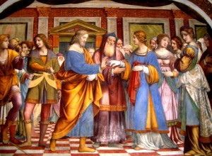 Bernardino Luini, Sposalizio della Vergine, affresco dell'antipresbiterio