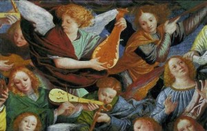 Gaudenzio Ferrari, Paraiso en fiesta que recibe la Virgen Asunta a los cielos, particular