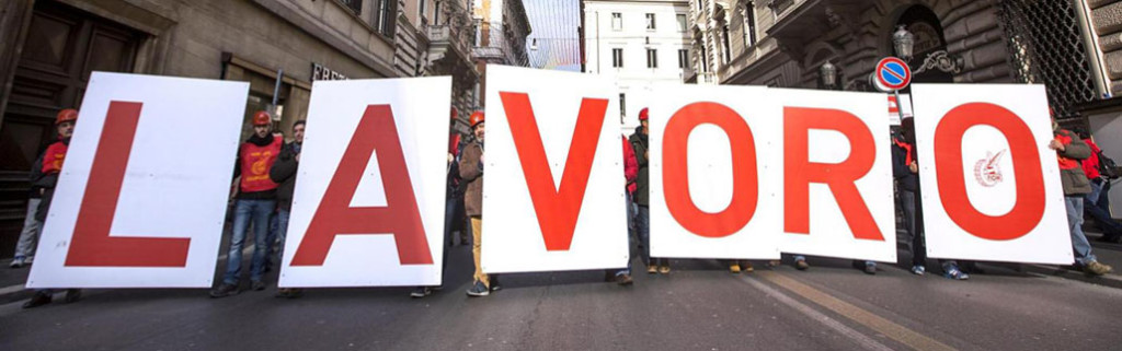 Assemblea Fiom davanti a Palazzo Chigi